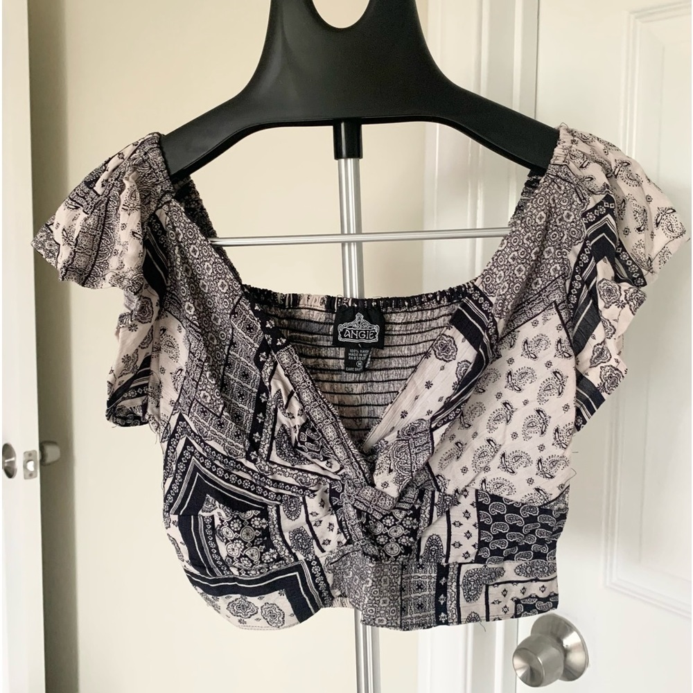 Angie Paisley Print Crop Top